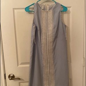 Blue and white stripped dress